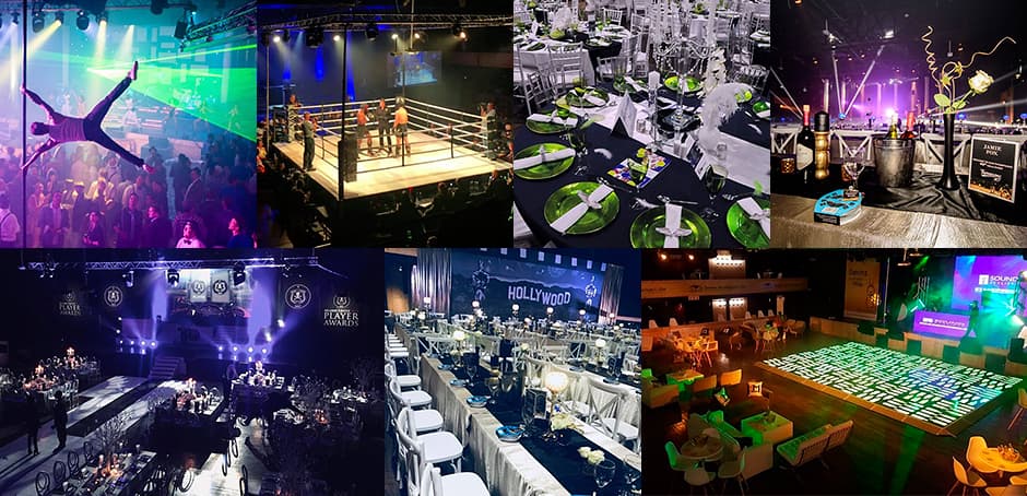 Function setups photographed for the theatre's corporate events page