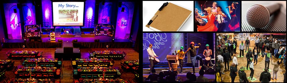 Conference setups photographed for the theatre's conferencing page